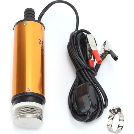 Tragbare elektrische 24V-Gleichstrompumpe zum Umpumpen von Kraftstoffen, Gehäuse aus Aluminiumlegierung, für Diesel und Wasser, Mini-Modell. (1/5)