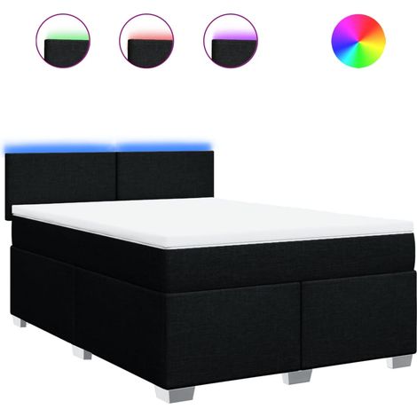 Maison Exclusive - Boxspringbett mit Matratze Schwarz 160x200 cm