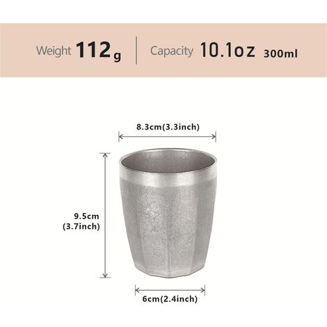 (300ml) Mug à café domestique à double paroi en acier inoxydable 304, mug à bière anti-froid à double paroi. (1/5)