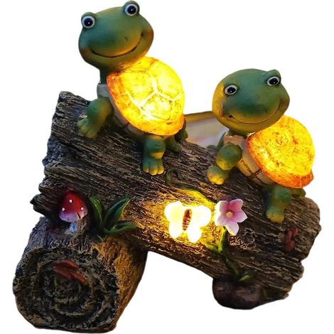Statue De Tortue Solaire - Résine Extérieure IP65 - Éclairage Nocturne Automatique - Jardin Patio Cour - 1 Pièce (1/5)