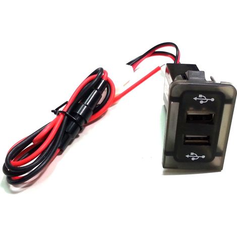 USB-Ladegerät mit zwei USB-Anschlüssen für VW Golf 4 / Bora 4, rot