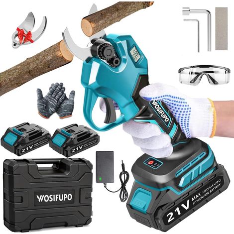 Sécateur Électrique sans Fil 40mm Secateur Electrique, Sécateur électrique avec Écran avec 2 Batteries de 2.0Ah pour la taille, Coupe Branche Electrique pour Jardin/Arbres/Fleurs (1/5)