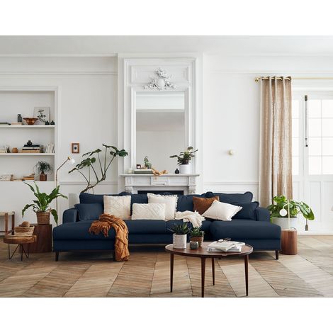 Albane - 7-sitzer wohnlandschaft in u-form - aus cord - schieferblau (1/5)