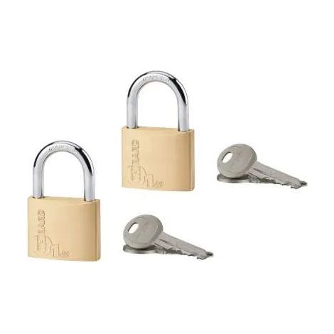 Set di 2 lucchetti Tipo 1, 40mm, grillo in acciaio, 4 chiavi