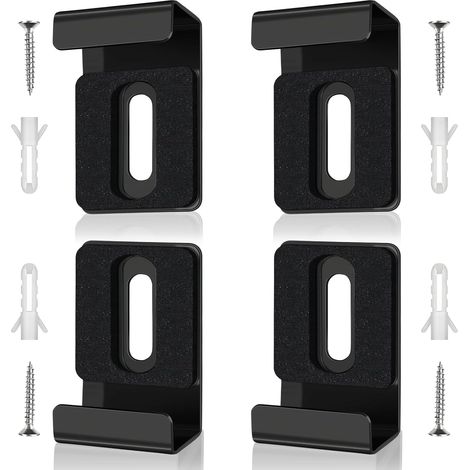 CCYKXA 4-teiliges Spiegelmontage-Set, schwarze Wandhalterung für Spiegel, Wandspiegelhalterungen aus Edelstahl, inklusive Schrauben und Dübeln, für Spiegel