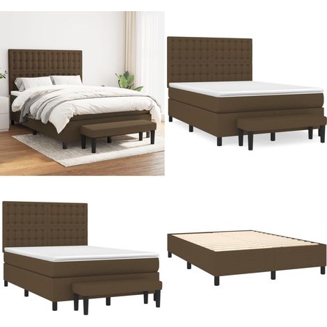 Boxspringbett mit Matratze Dunkelbraun 140x190 cm Stoff - Boxspringbett - Doppelbett - Bettenrahmen - Matratze - Betttisch - Home & Living (1/5)