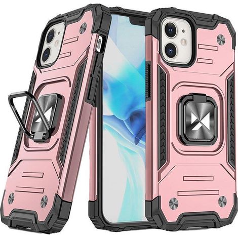 Custodia iPhone 14 Plus, cover corazzata, porta anello magnetico, oro (1/5)