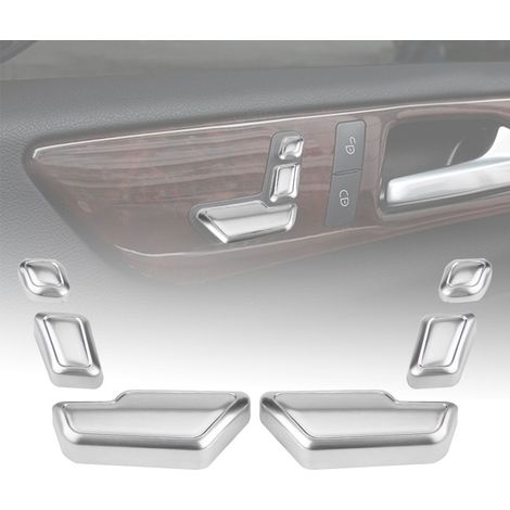 Cache bouton de réglage siège auto garniture déco adhésive ABS noir 6 pièces pour Mercedes Classe C E GLK GL ML (1/5)