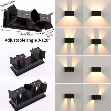 Applique murale extérieure LED étanche IP65 3000K blanc chaud – Aluminium durable – Angle de faisceau réglable – Pour espaces extérieurs