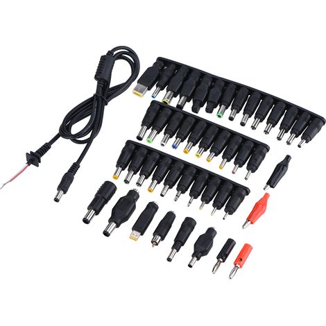 44 pièces adaptateur universel DC 5.5x2.1mm pour alimentation PC portable - Kit de connecteurs d'alimentation tout-en-un