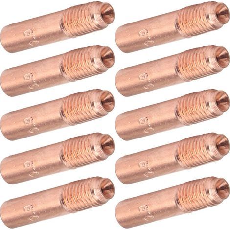 10 Pièces Buses de Soudage MIG 0.9mm Embouts de Contact de Soudage MIG Kit de Buses Conductrices en Cuivre pour Soudage Industriel (1/4)