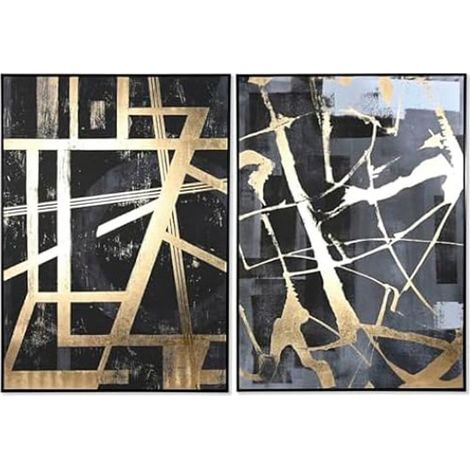 Tableau moderne - HOME ESPRIT - 103 x 4,5 x 143 cm - Multicolore - 2 unités - Design contemporain (1/4)