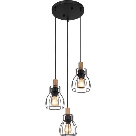 Globo - lámpara colgante - MINA - negro - metal - Ø 36cm - E27 -