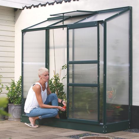 Vitavia Anlehn-Gewächshaus "Ida 1300", smaragd grün, 1,3 m², 4 mm HKP (1/3)