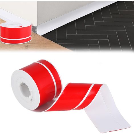 Plinthe flexible auto-adhésive de 5 mètres, 50 mm x 20 mm, blanche, profil flexible, convient à une utilisation intérieure sur les murs, les sols et les salles de bains (1/5)