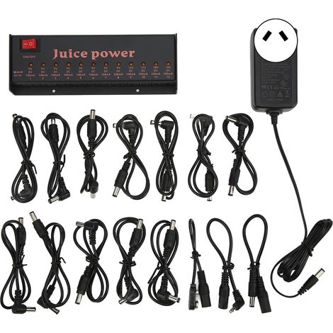 Alimentation pour Pédales de Guitare 12 Sorties Isolées 9V/12V/18V 100mA-500mA 100-240V (1/5)