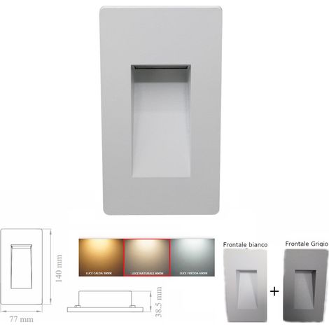 Faretto Segnapasso Led Inclinato Verticale 3W 230V 4000K  - LAMPO SPLEDSUPMC