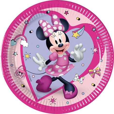 Assiettes en carton Minnie Junior 20 cm, lot de 8