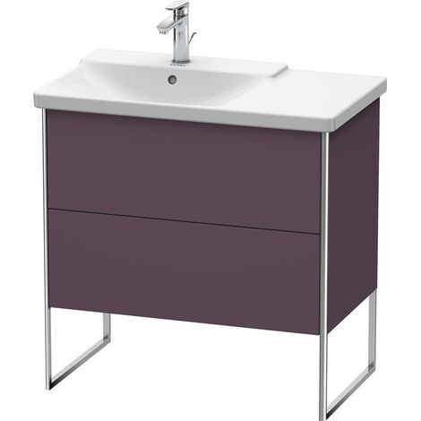 Meuble sous-vasque XSQUARE vasque gauche 805x810x473mm Satin aubergine