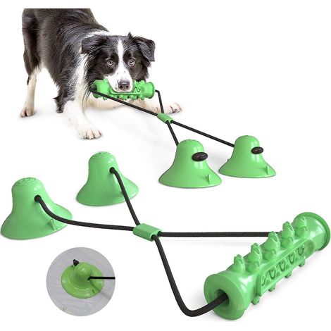 Jouet multifonctionnel à ventouse pour chien avec brosse à dents et fonction de morsure des molaires interactive (1/5)
