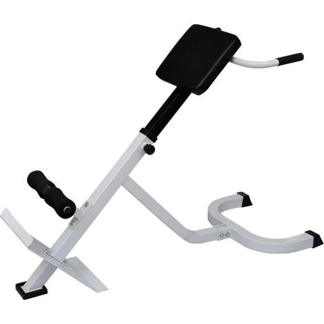 Banco de musculación con respaldo de acero para deportes fitness y culturismo blanco y negro 020000032 (1/5)