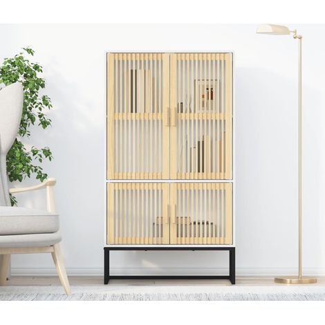 vidaXL Credenza Bianca 70x35x125 cm in Legno Multistrato