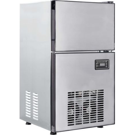 Fabricant de cubes de glace avec porte Argenté 43 x 40 x 71 cm vidaXL