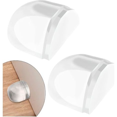 Lot de 2 butées de porte autocollantes transparentes,Butées de porte en caoutchouc invisibles,Pour protéger les murs de porte contre les dommages,Pour carrelage en bois, tapis, surface de (1/5)