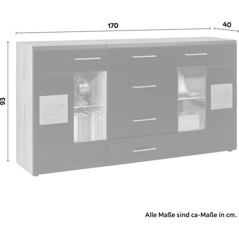 Mömax Sideboard Sonate Schwarz/Eichefarben (1/5)