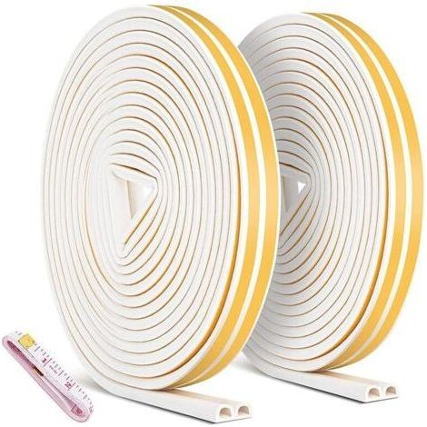 FENOPLASTICA20m Bande de Joint, Auto-adhésif Anticollision Joint de Porte,Joint d'étanchéité de Porte et Fenêtre pour Anti-intempéries/isolation acoustique - 9mm6mm (1/5)