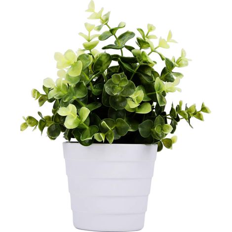 Petite Plante Artificielle en Pot - Plante d'intérieur Artificielle en Pot pour la Maison et Le Bureau (Vert Eucalyptus) (1/5)