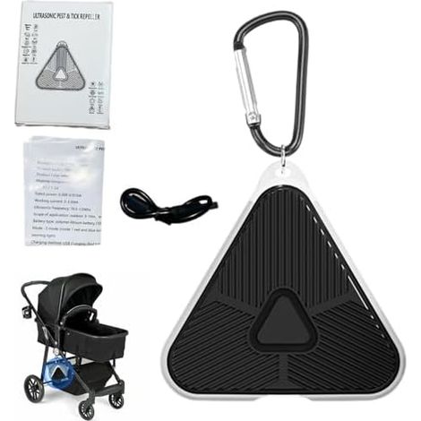 Répulsif à ultrasons pour souris Pro : dispositif rechargeable de lutte contre les nuisibles en intérieur, outil dissuasif sans bruit mouches et rongeurs, technologie ultrasonique  -