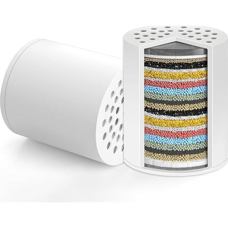 Universal Replaceable Filter Cartridge for Shower Filter, Water Softener Cartridges, Anti Limescale Water Softener for Removing Chlorine, Fluoride, Heavy Metals (1/5)