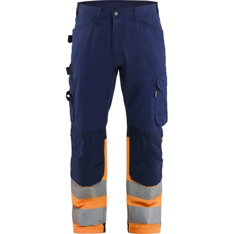 Pantalon de travail haute-visibilité 1708 Marine/Orange fluo XL - FR(48) - SE(C54) - Courtes