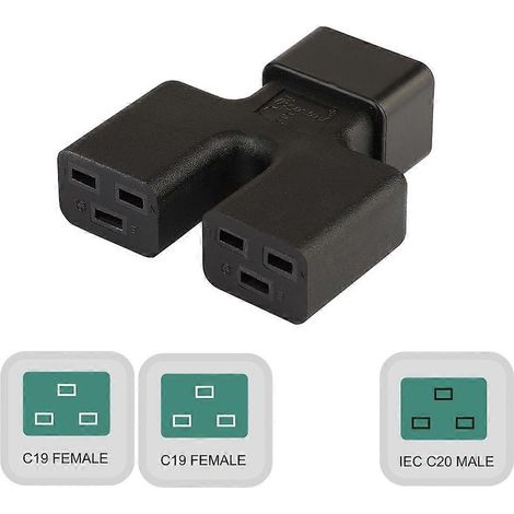 C20 auf Dual-C19-Netzteiladapter mit mehreren C19-Anschlüssen – Ersatzteil