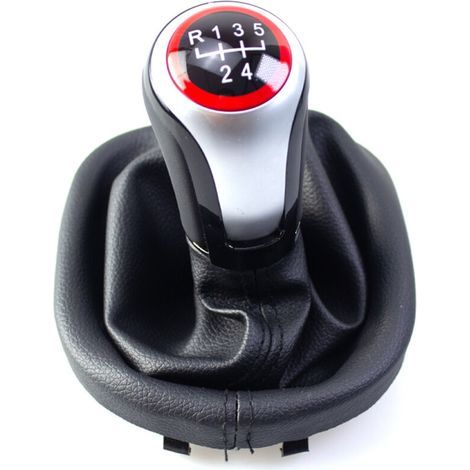 Adapté aux voitures Volkswagen Touran et Cadillac, ce couvre-pommeau de levier de vitesse rouge à 5 rapports/kit d'accessoires de boîte de vitesses est disponible en un seul paquet. (1/4)