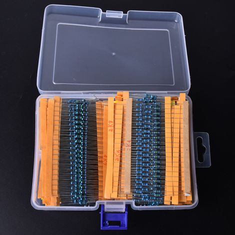 Kit d'assortiment de 2600 résistances à film métallique, composants électroniques durables, 1 Ω à 3 MΩ (1/5)