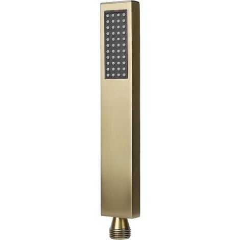 Handbrause aus Kupfer G1/2 – Flache, quadratische Form (gebürstetes Gold) für Badezimmer (1/3)