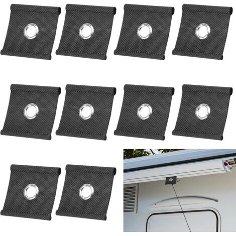 BUNTHAUS 10 Stück Wohnmobil-Markisenhaken 5/6 mm – 7/8 mm, Befestigungsschiene, Kederschienen, Wohnmobil-Markisenhaken, Kederhaken, Dachzelt-Rohrhaken (schwarz) (1/3)