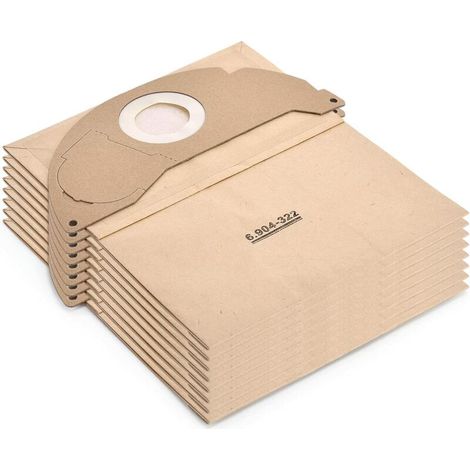 Lot de 8 sacs filtrants en papier pour aspirateur Kärcher 6.904-322.0 compatible avec les sacs WD2 (1/5)