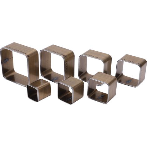Jeu de 7 matrices de découpe pour cuir, quadrilatères arrondis, 20-50 mm, 7 tailles différentes de matrices de poinçonnage en acier rapide.