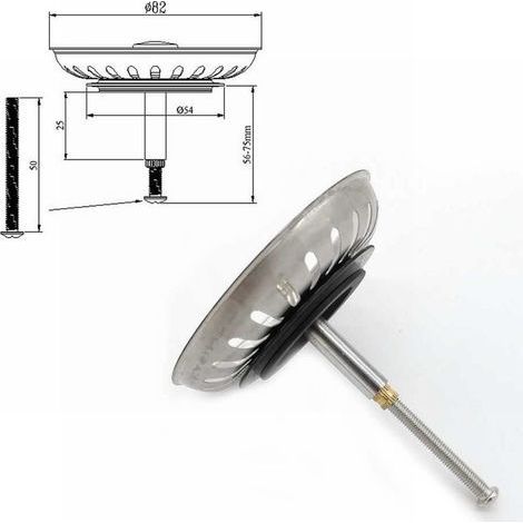 TAISHENGDA-pour Blanco remplacement évier de cuisine crépine bouchon de vidange bassin filtre de vidange (1/5)
