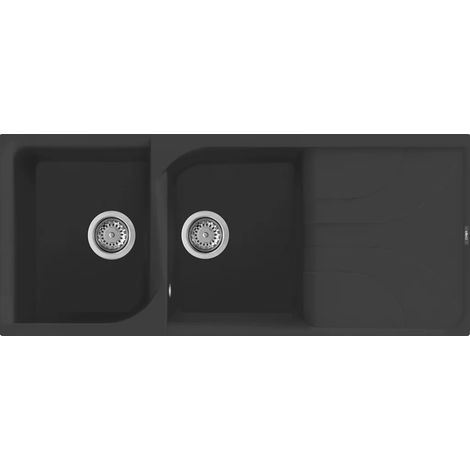 Lavello Elleci Incasso 2 vasche 116x50 Ego 500 Granitek Nero LGE50040 (1/7)