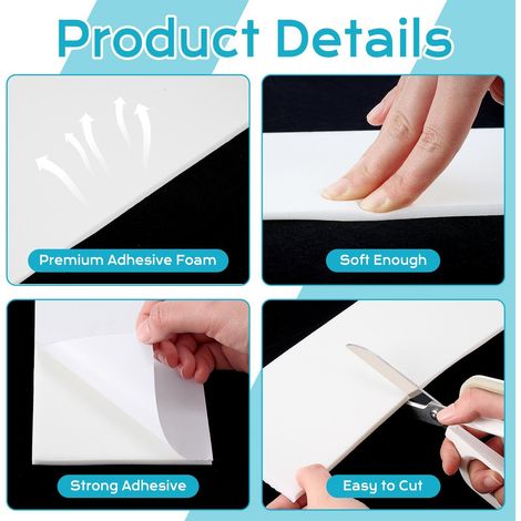 Protection adhésive en feutre blanc – 2 rouleaux de 16 cm x 2,5 m – Isolant phonique pour pieds de table et chaises – Anti‑rayures pour parquets (1/4)