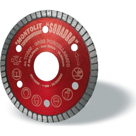 DISCO DE DIAMANTE 85 MM PARA GRES PORCELANICO Y CERAMICA DURA MONTOLIT TURMONT TCS85