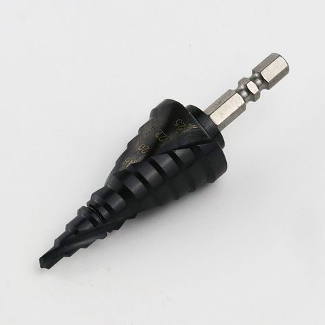 Titanium-magnesium alloy helical step drill with hexagonal shank M35, 4-25 mm reamer, pagoda drill with hexagonal shank (1/5)