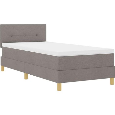 Maison Exclusive - Lit Ă ressort LED avec tĂŞte de lit Taupe 100 x 200 cm tissu (1/5)