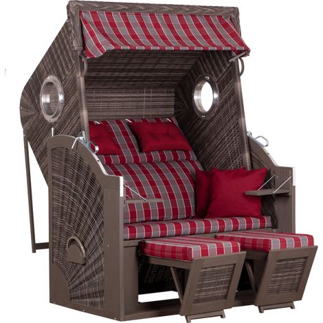 deVries Strandkorb PURE® CLIFF XL SUN PE Des. 472 st. grey 130 x 80 x 160 cm
