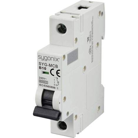 Sygonix SY-6440876 SYG-MCB 1P/B10/6KA Disjoncteur 1 pôle 10 A 240 V/AC (1/5)