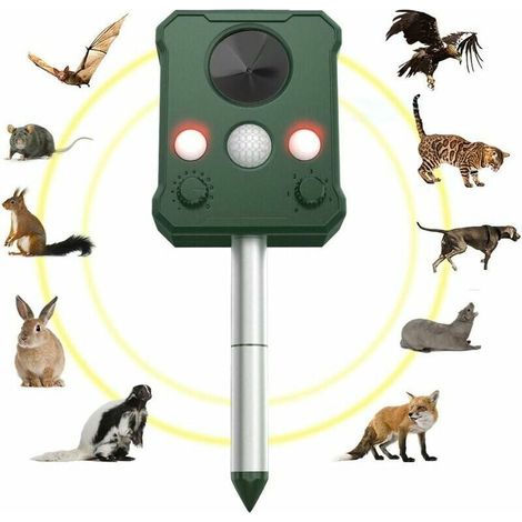Solar Ultraschallvertreiber Solar Tiervertreiber Solarvertreiber IP65 Ultraschallvertreiber Ultraschall Haustiervertreiber für Garten Anti-Tier Mäuse FLITI (1/4)